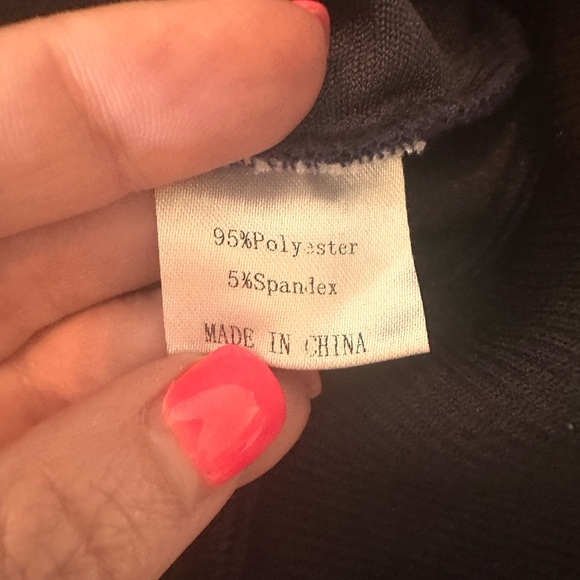 Blue Cowl Neck Sweater with Long Sleeves and gold zipper - Picture 3 of 4